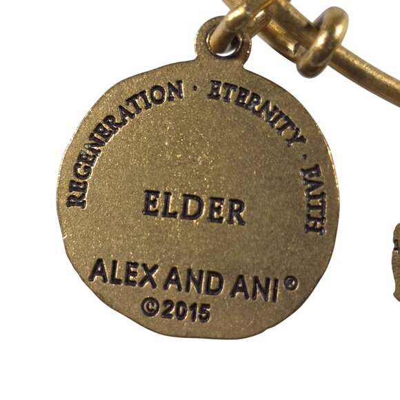 Alex & Ani Gold-Tone Charm Bangle Bracelet Charms Regeneration Eternity Faith - Picture 2 of 7